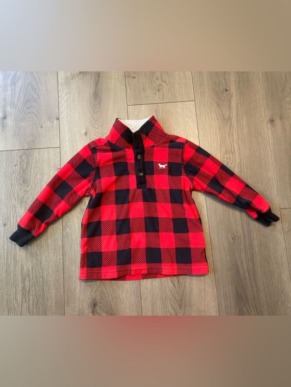 Carter's Red & Black Buffalo Plaid Sherpa-Lined Hoodie